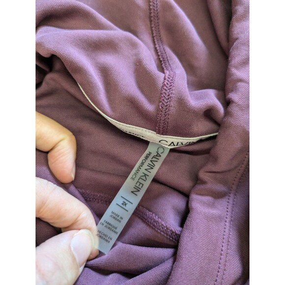 Calvin Klein Women's Performance Cowl Neck Sweatshirt Purple Pink Athleisure 2X - Picture 9 of 12